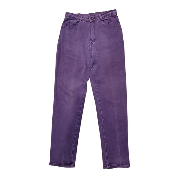 Jordache Pants - Vintage 90s JORDACHE High Waisted Tapered Leg Purple Mom Jeans Women's Sz 12